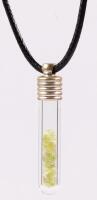 Meteorite Necklace With a Vial of Olivine Crystals