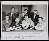 Mercury 7 Astronauts Group Signed Photo. Great Image of The Young Astroauts, Dressed in Their Best, COA by Steve Zarelli Space