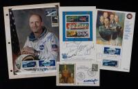 Collection of Apollo-Soyuz Signatures, Including a Cook Islands First Day Cover Signed by US Crew, Russian Crew and President Ge