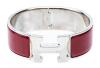 Herm&Atilde;&uml;s "Clic H" Dark Red Enamel Bangle Bracelet, New, Unworn Still With Protective Acetate - 2