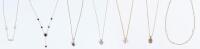 Seven (7) Ladies Thin 14k Yellow Gold Necklaces with an Assortment of Pendants. All In Superb Condition.
