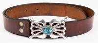 Men's Old Pawn Navajo Turquoise and Silver Sandcast Buckle from the early 1970's That One Rarely Sees Anymore. Superb Condition