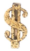 Men's Custom Money Clip in Shape of a Dollar Sign but Enhanced with a Solid Overlay of Actual Gold Nuggets. Impressive