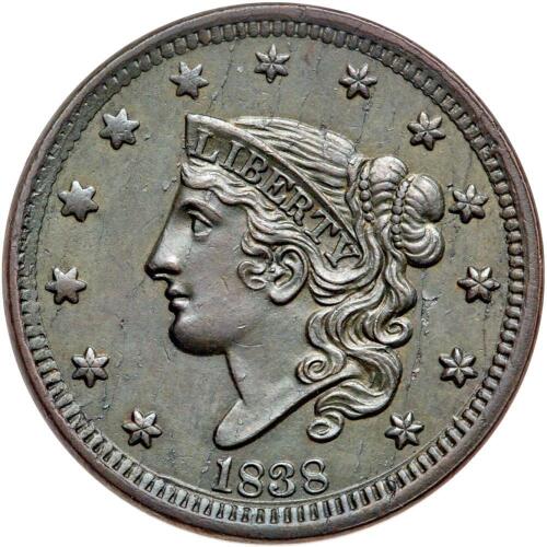 1838 Coronet Head 1C