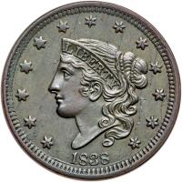 1838 Coronet Head 1C