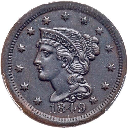 1849 Coronet Head 1C