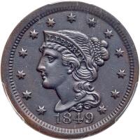 1849 Coronet Head 1C