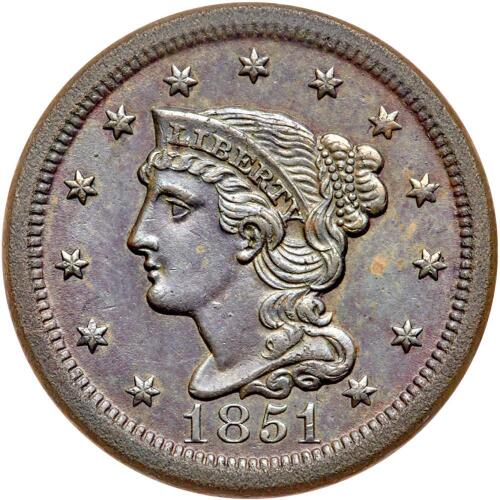 1851 Coronet Head 1C