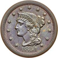 1851 Coronet Head 1C