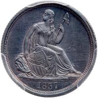 1837 Liberty Seated 10C. Lg Date PCGS Proof 63