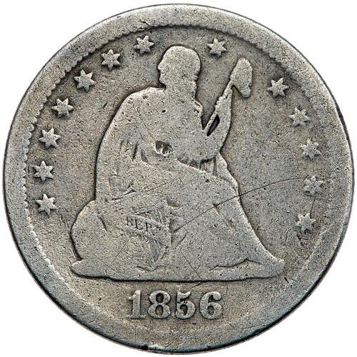 1856-S Liberty Seated 25C