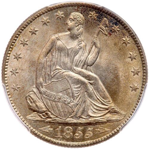 1855-O Liberty Seated 50C. Arrows PCGS MS65