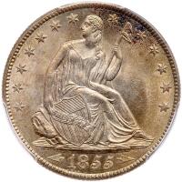 1855-O Liberty Seated 50C. Arrows PCGS MS65