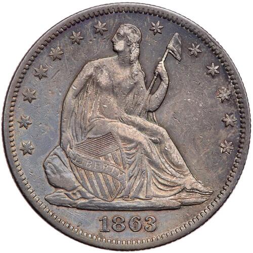 1863 Liberty Seated 50C