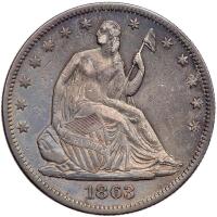 1863 Liberty Seated 50C