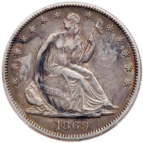 1869 Liberty Seated 50C