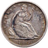 1869 Liberty Seated 50C