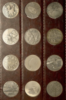 Lot of Twelve Different 45mm. Antiqued Silver State Medals
