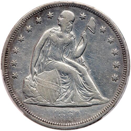 1860-O Liberty Seated $1