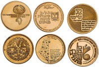 Lot of Six Different 18mm. Gold State Medals