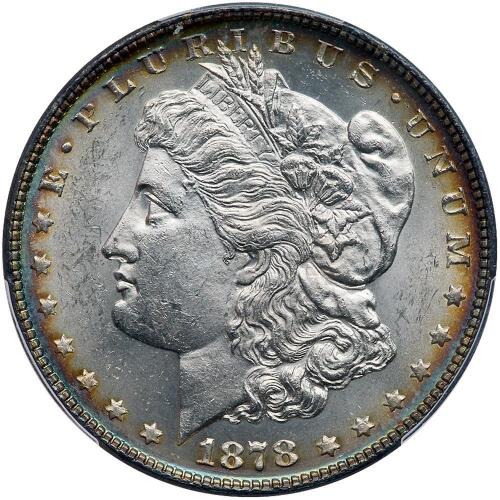 1878 Morgan $1. Strongly Dbld Tail Feathers