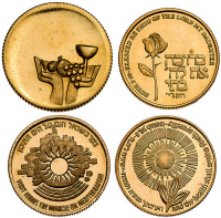 Lot of Four Different 18mm. Gold State Medals