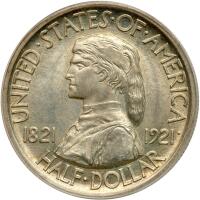 1921 Missouri Half Dollar, no 2 x 4