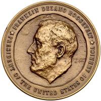 Franklin Delano Roosevelt 3rd Inauguration Jan. 20, 1941 Official Bronze Inaugural Medal