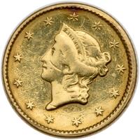 1850 $1 Gold Liberty Sharpness of Fine