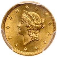 1854 $1 Gold Liberty Type I PCGS MS65