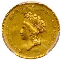 1855 $1 Gold Indian PCGS AU55