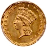 1873 $1 Gold Indian. Open 3