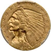 1910 $2.50 Indian