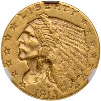 1913 $2.50 Indian NGC MS62