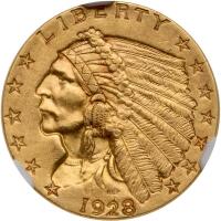 1928 $2.50 Indian NGC MS62