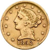 1852-D $5 Liberty