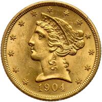 1904 $5 Liberty