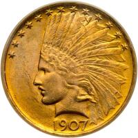 1907 $10 Indian. No Periods PCGS MS61