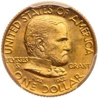 1922 Grant Gold $1, No Star PCGS MS66