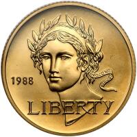 1988-W Seoul Olympiad $5 Gold. Gem Unc