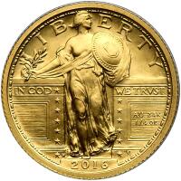 2016-W. Standing Liberty Quarter Centennial Gold Coin 1/4 ozt .9999 Fine