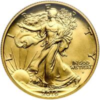 2016-W. Walking Liberty Half Dollar Centennial Gold Coin 1/2 ozt .9999 Fine