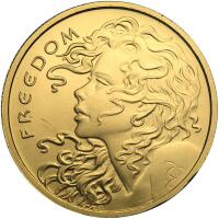 2018 Freedom Girl. One Troy Ounce .9999 Gold Brilliant Uncirculated