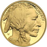 2018-W. $50.00 American Buffalo One Ounce Gem Gold Proof Coin