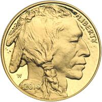 2019-W. $50.00 American Buffalo One Ounce Gem Gold Proof Coin