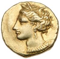 Sicily, Siculo-Punic Coinage. Ca. 310 BC. Electrum Stater (7.44 g)