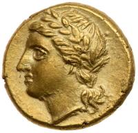 Sicily, Syracuse. Agathokles, 317-289 BC. Electrum 25 Litrai (1.85g)