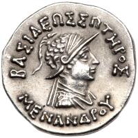 Bactrian Kingdom. Menander I Soter c. 155-130 BC. Silver Tetradrachm (9.55g)