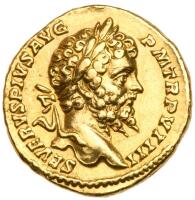Septimius Severus, Caracalla and Geta, AD 193-211. Gold Aureus (7.11g)