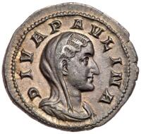 Paulina, wife of Maximinus I, ca. AD 238 Silver Denarius (3.47g)